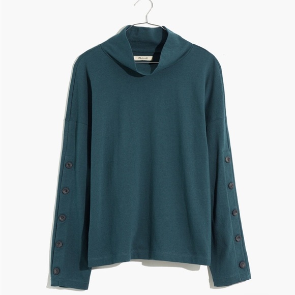 Madewell Tops - NWOT Madewell green lane Button-Sleeve Turtleneck Top size XS